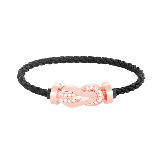 [Glimmer]CHANCE LARGE 8 FIGURE BUCKLE HALF DIAMOND BRACELET Glimmer ゴールド