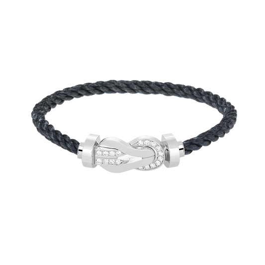 [Glimmer]CHANCE ラージ 8の字バックル ハーフダイヤモンドブレスレット シルバー