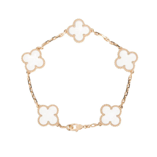 [Glimmer]CLOVER 5 MOTIF ROCK CRYSTAL BRACELET