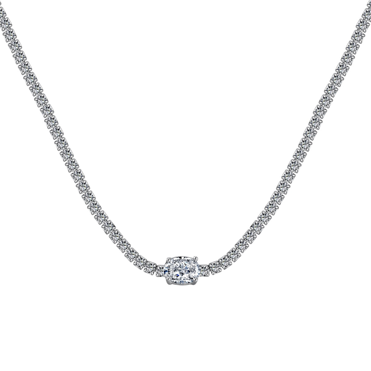 [Glimmer Jewelry]1.0カラット シャイニング オーバルカット ネックレス