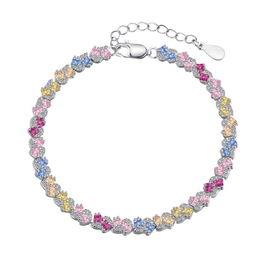 [Glimmer Jewelry]ゴージャスなカラフルな花型パーティーブレスレット