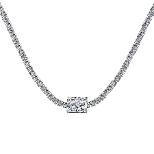 [Glimmer Jewelry]2.0 carat Ornate Emerald Cut Necklace