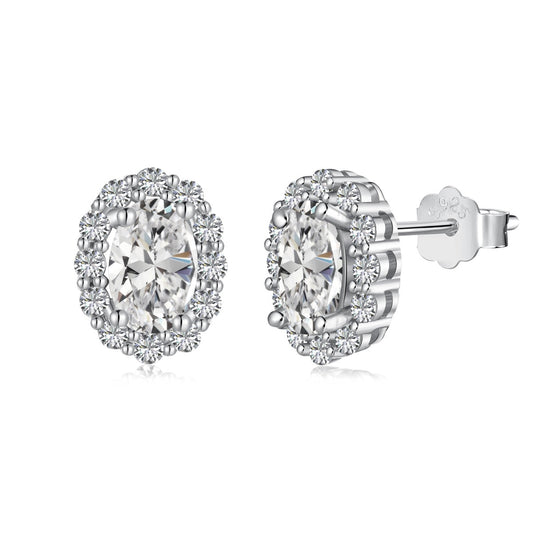[Glimmer Jewelry]繊細なユニークオーバルカット デイリーピアス