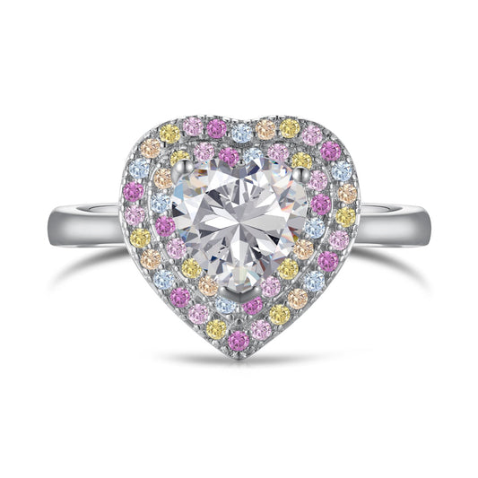 [Glimmer Jewelry]可憐で華やかなハート型ウェディングリング