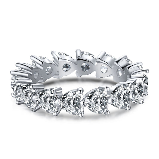 [Glimmer Jewelry]0.25カラット ラディアントロマンス ハートカット恋人指輪