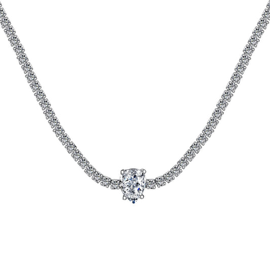[Glimmer Jewelry]1.0カラット ユニーク ペアカット テニスネックレス