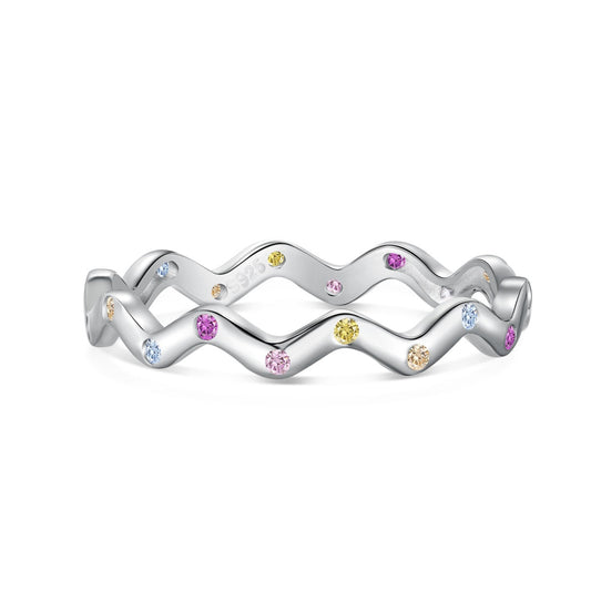 [Glimmer Jewelry] オーネート・バイブラント・ラウンドカット・デイリーリング
