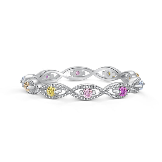 [Glimmer Jewelry]エレガントでエネルギッシュなラウンドカットデイリーリング