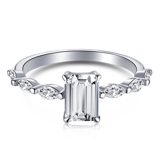 [Glimmer Jewelry]1.0 Carat Dainty Resplendent Radiant Cut Daily Ring