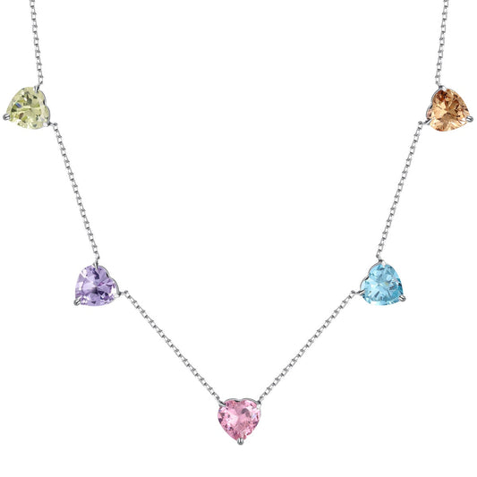[Glimmer Jewelry]キラキラカラフルハートカットネックレス