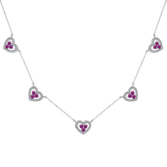 [Glimmer Jewelry]煌めく五つのハートネックレス