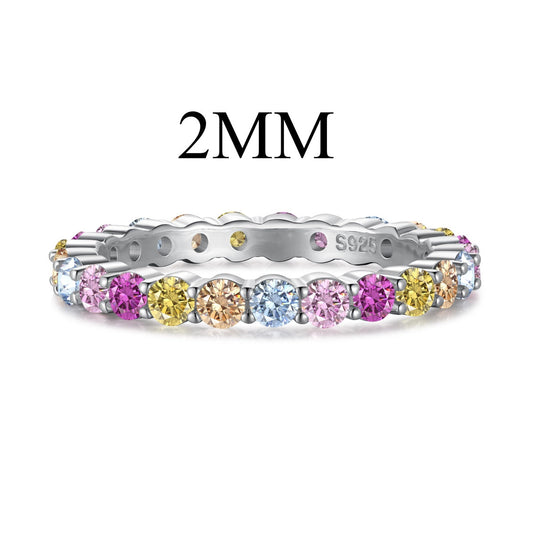 [Glimmer Jewelry]エレガントな鮮やかなラウンドカットデイリーリング