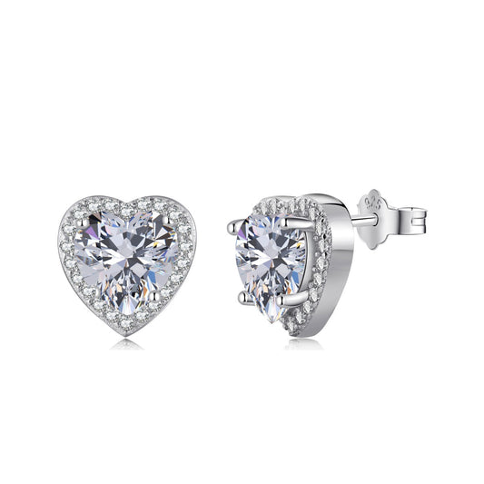 [Glimmer Jewelry]Sparkling Heart Shape Lover Earrings