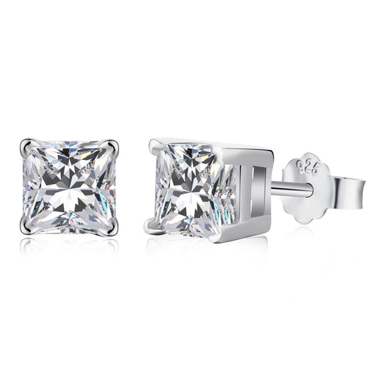 [Glimmer Jewelry] 1.0カラット ラディアント・プリンセスカット ウェディングピアス