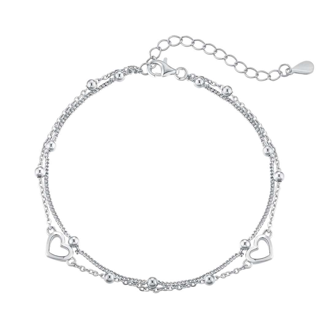 [Glimmer Jewelry]可憐なダブルレイヤーラブハートブレスレット