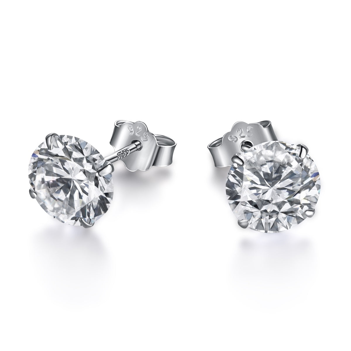 [Glimmer Jewelry]おしゃれな光沢のあるラウンドセンターストーンスタッドイヤリング