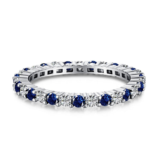 [Glimmer Jewelry]絶妙なカラフルなラウンドカットテニスリング