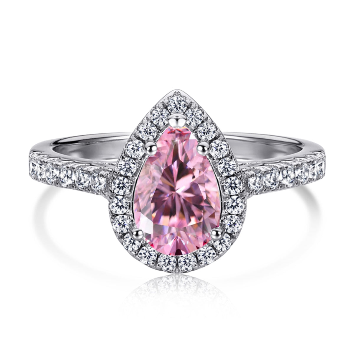 [Glimmer Jewelry]1.0カラット 豪華絢爛なウォータードロップ型ウェディングリング