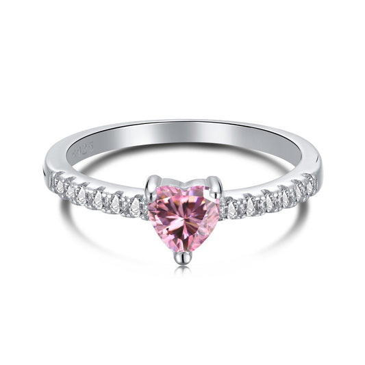 [Glimmer Jewelry]0.5カラット エタニティ 魅惑的なハート形恋人リング