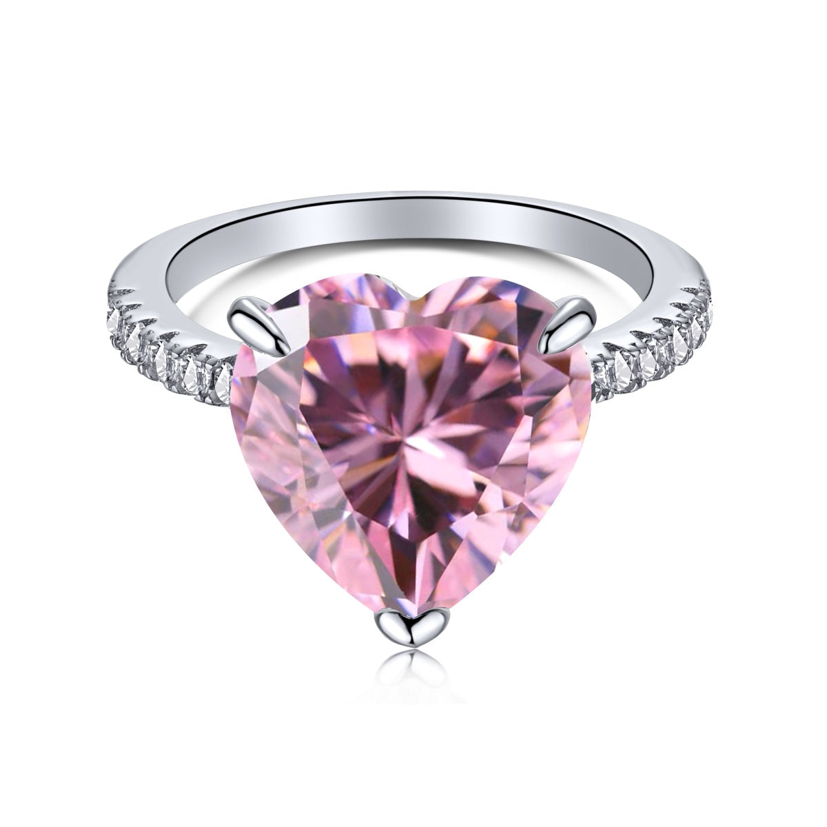[Glimmer Jewelry]6.0カラット ラグジュアリー スパークリング ロマンティック ハートカット ラバーリング