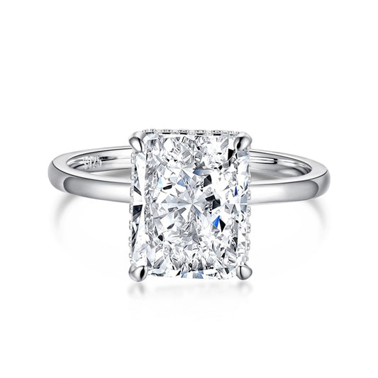 [Glimmer Jewelry]4.0カラット 華麗なる魅惑的なラディアントカット バンケットリング