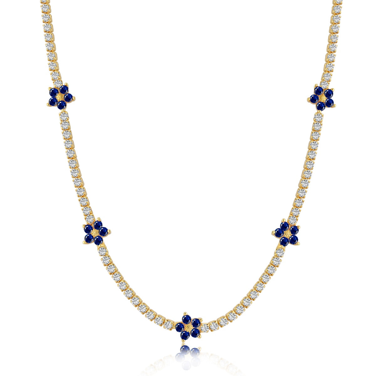 [Glimmer Jewelry]豪華なカラフルな花柄テニスネックレス