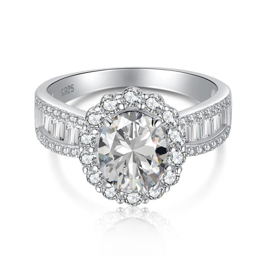 [Glimmer Jewelry]1.5カラット 華やかで魅力的なオーバルカットのバンケットリング