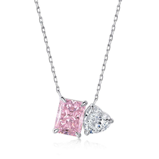 [Glimmer Jewelry]煌めくスクエア＆ハート型ネックレス