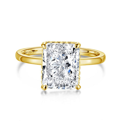 [Glimmer Jewelry]4.0カラット 華麗なる魅惑的なラディアントカット バンケットリング