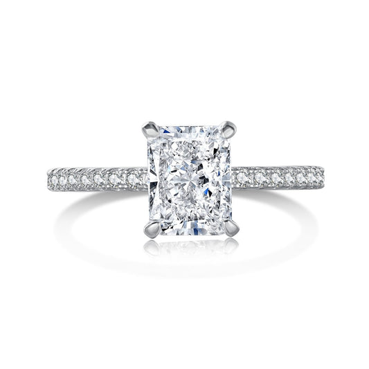[Glimmer Jewelry]2.0 Carat Dazzling Sparkling Radiant Cut Party Ring