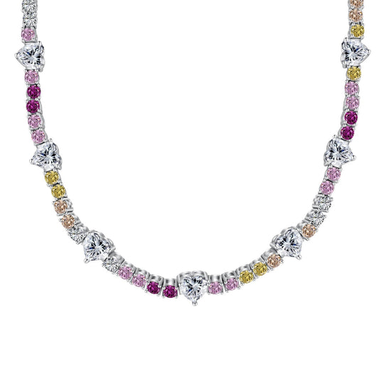 [Glimmer Jewelry]繊細なカラフルレインボーテニスチェーン