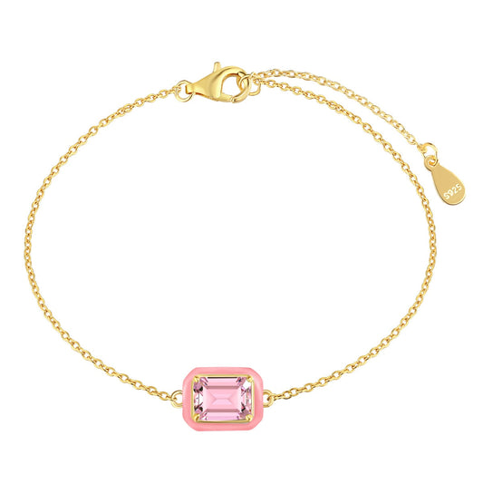 [Glimmer Jewelry]2.0カラット 煌めくカラフル エメラルドカット デイリーブレスレット