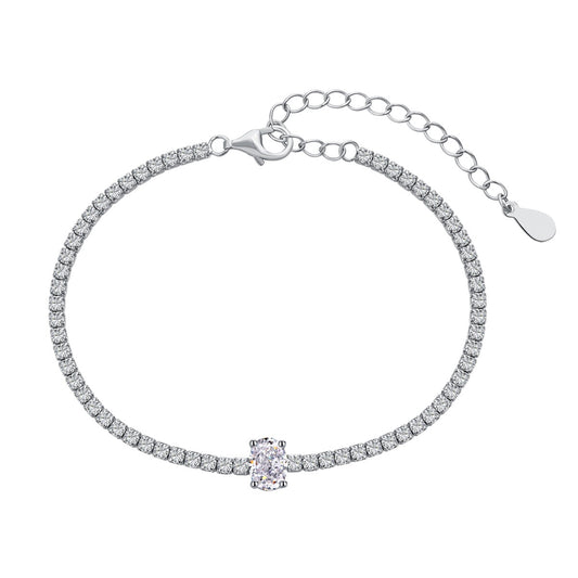 [Glimmer Jewelry]0.75カラット 絶妙なオーバルカット デイリーブレスレット