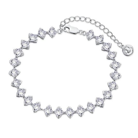 [Glimmer Jewelry]0.5カラット 装飾的なプリンセスカット デイリーブレスレット