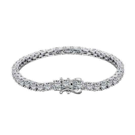[Glimmer Jewelry]Luxurious Ornate Round Cut Tennis Bracelet