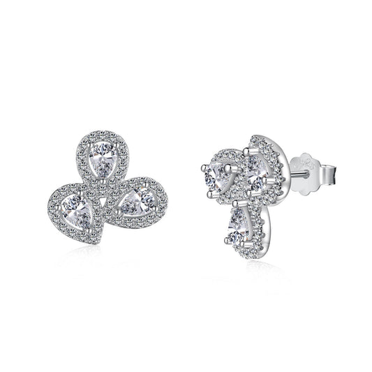 [Glimmer Jewelry] オーナメント花形ペアカット恋人ピアス