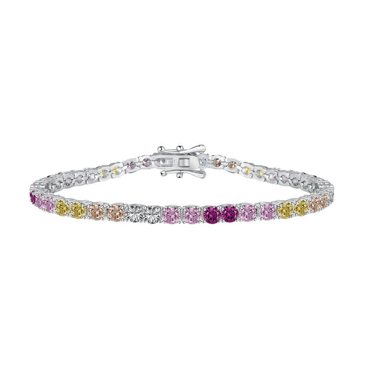 [Glimmer Jewelry]輝くカラフルなラウンドカット テニスブレスレット