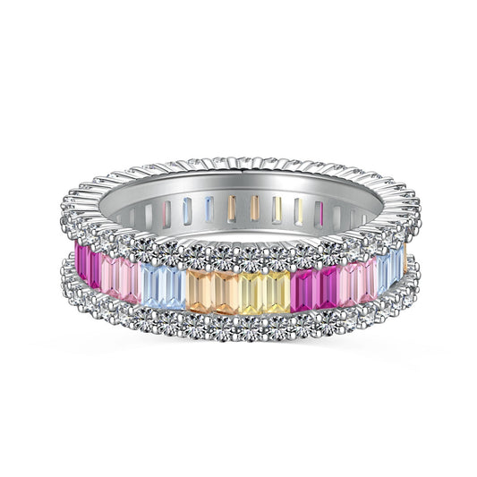 [Glimmer Jewelry]デイリーリング エメラルドカット 万華鏡のような煌めき