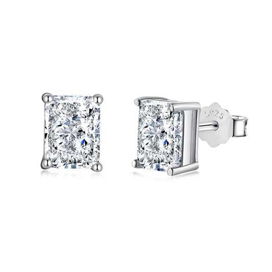 [Glimmer Jewelry]Radiant Luxurious Princess Cut Daily Earrings