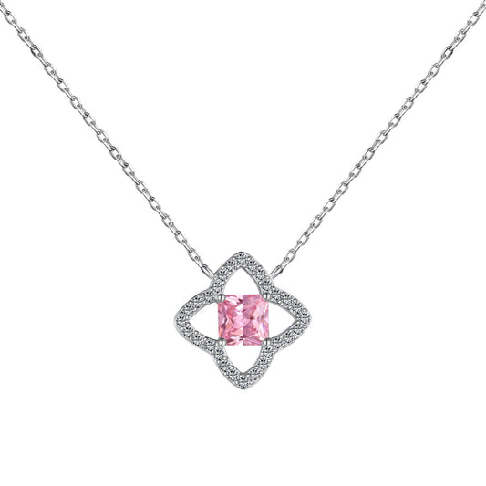 [Glimmer Jewelry]洗練されたフラワーシェイププリンセスカットネックレス
