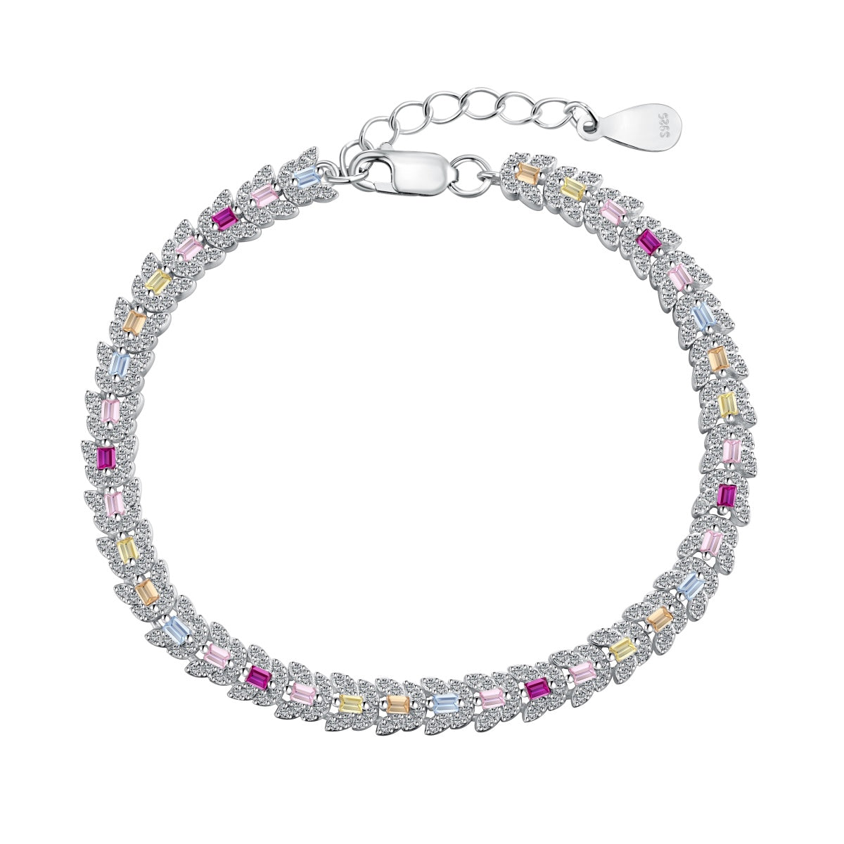 [Glimmer Jewelry]デリケートカラフルマルチカットデイリーブレスレット
