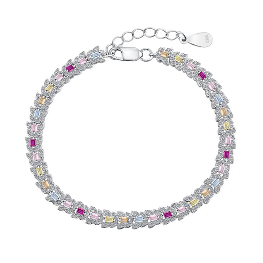 [Glimmer Jewelry]デリケートカラフルマルチカットデイリーブレスレット