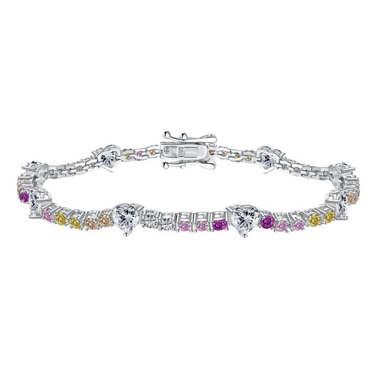 [Glimmer Jewelry]ロマンチックなハート型ラウンドカットラバーブレスレット