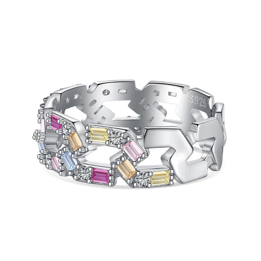 [Glimmer Jewelry]輝くヴィヴィッドエメラルドカットデイリーリング