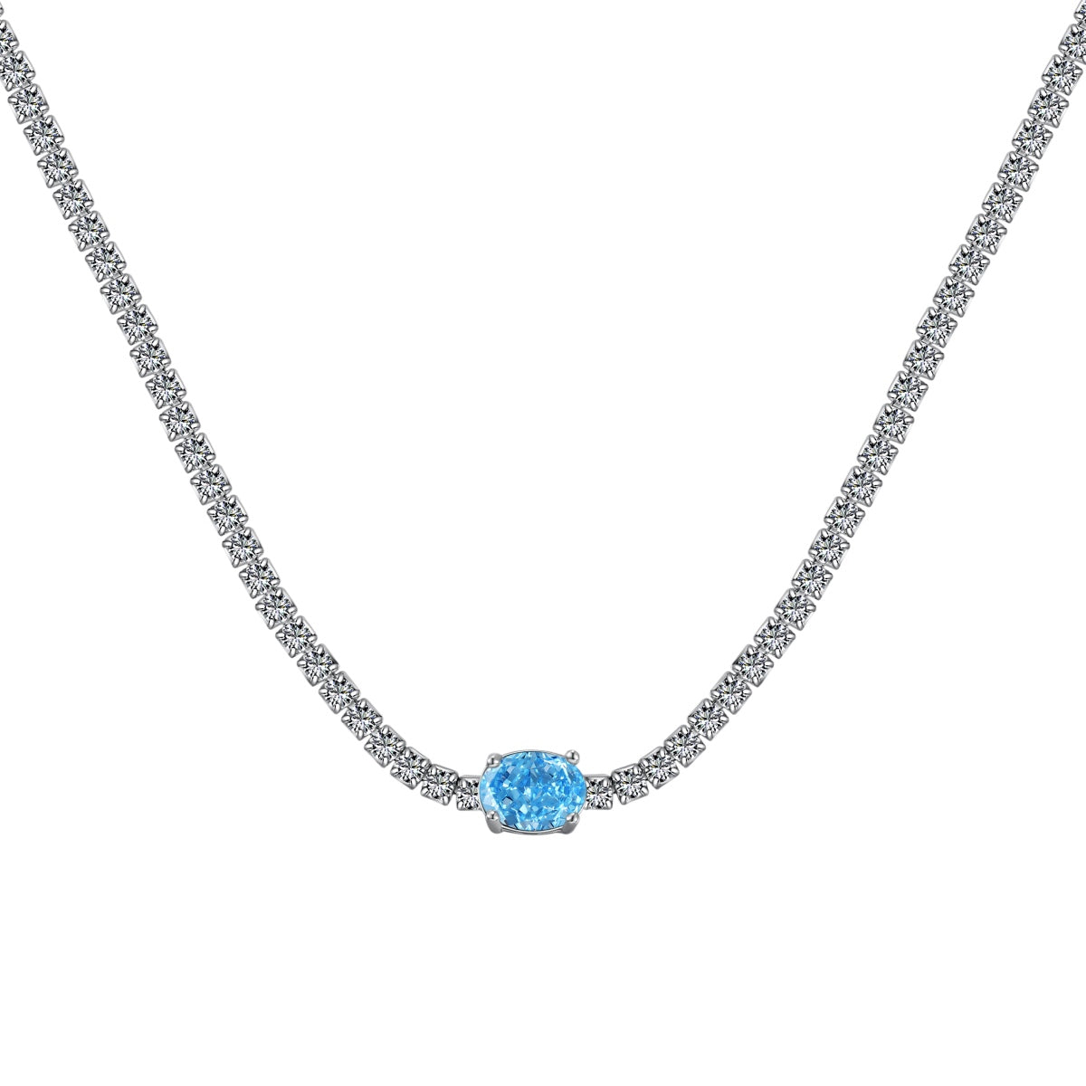 [Glimmer Jewelry]1.0カラット シャイニング オーバルカット ネックレス