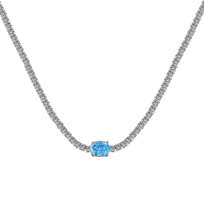 [Glimmer Jewelry]1.0カラット シャイニング オーバルカット ネックレス
