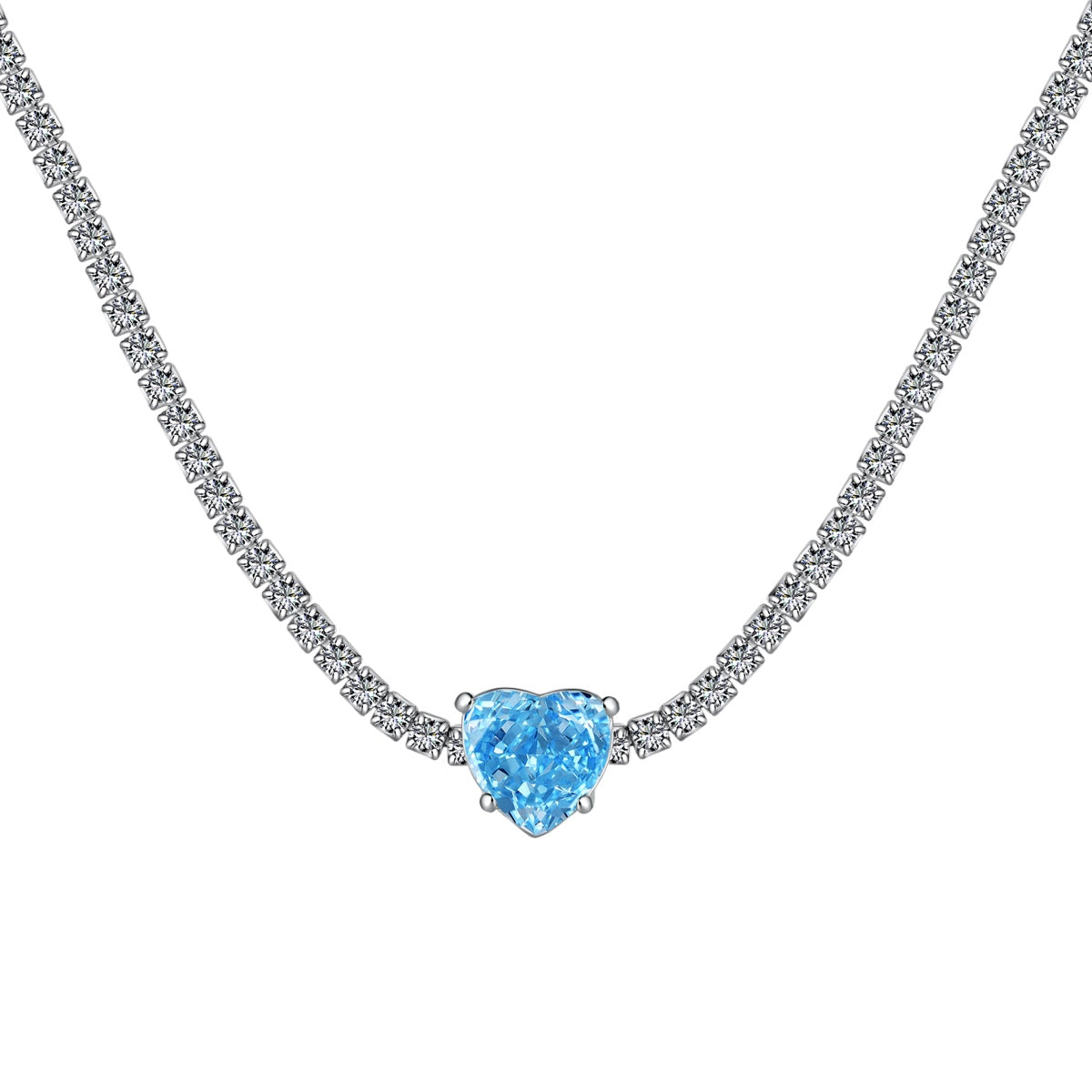 [Glimmer Jewelry]2.0カラット スパークリングテニス ハートカットネックレス