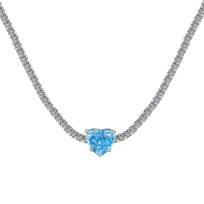[Glimmer Jewelry]2.0カラット スパークリングテニス ハートカットネックレス