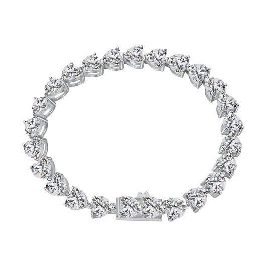 [Glimmer Jewelry]0.75カラット エレガント ロマンチック ハート型 ラバーブレスレット