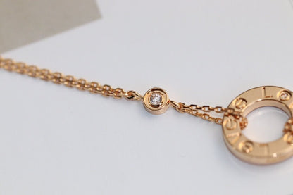 [Glimmer]LOVE NECKLACE ADJUSTABLE Glimmer GOLD 2 DIAMOND